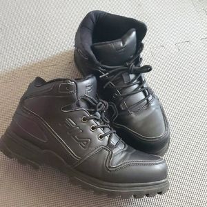 Fila Men's Black Leather Ankle Boots